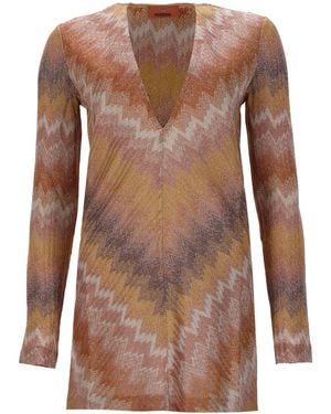 Missoni Mini Abito A Maniche Lunghe - Brown