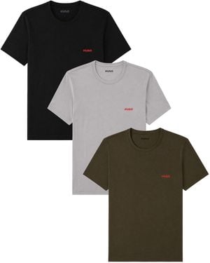 HUGO 3-Pack T-Shirt Con Logo - Black