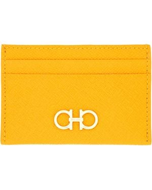 Ferragamo Card Holder "Hooks" - Yellow