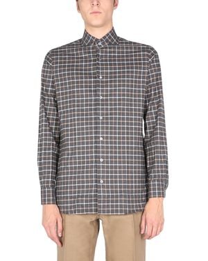 Lardini "ipalbo" Striped Pattern And French Collar Cotton Shirt - Multicolour