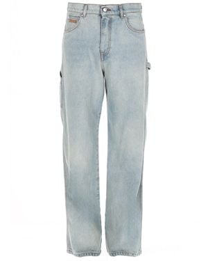 MSGM Jeans Con Logo - Blue