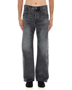 Purple Brand Trousers "Traced Gothic Wordmark" - Grey