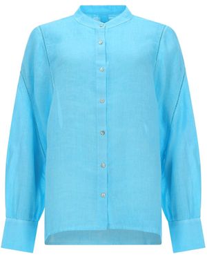 120% Lino Camicia - Blue