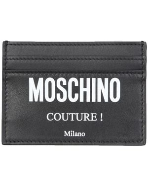 Moschino Card Holder With Logo - Black