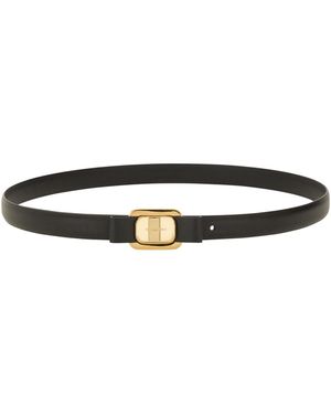Ferragamo Fixed Belt "New Vara Plate" - White