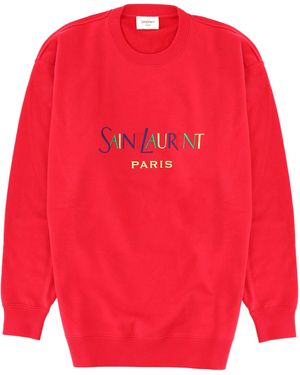 Saint Laurent Felpa Con Logo - Red