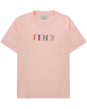 Fendi T-Shirt Con Logo - Pink