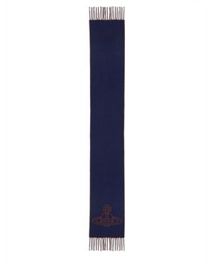 Vivienne Westwood Double Scarf With Logo - Blue