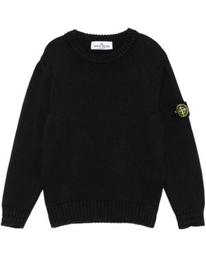 Stone Island Jersey With Logo - Black