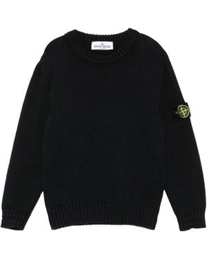 Stone Island Jersey With Logo - Black