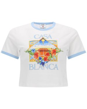 CASABLANCA Graphic Crew Neck T-Shirt - White