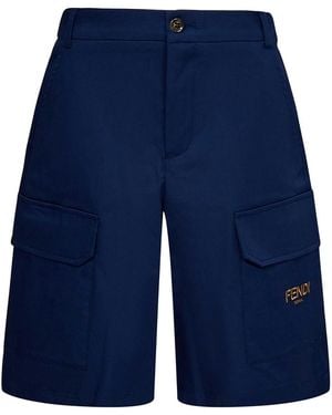 Fendi Bermuda Gabardine - Blu