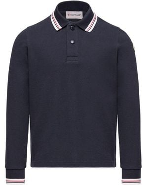 Moncler Long-Sleeved Polo Shirt - Blue