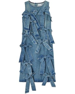 Ganni Light Rigid Denim Dress - Blue