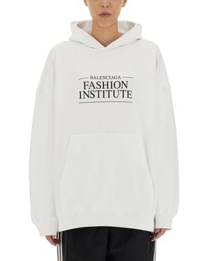 Balenciaga Fashion Institute Large Fit Cotton Sweatshirt - Grey