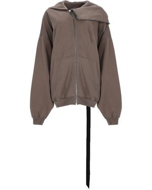 Rick Owens Felpa Con Cappuccio "Tower Mountain Hun" - Brown