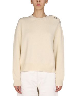 Jil Sander MAGLIA IN MISTO LANA CON BOTTONI - Neutro
