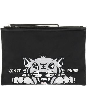 KENZO Clutch "Varsity" Large - Nero