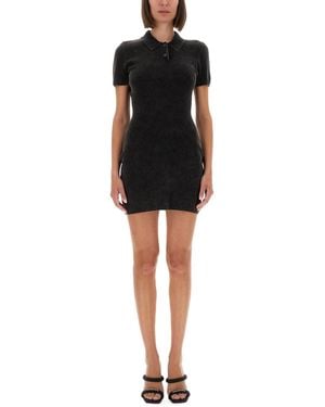 Alexander Wang Mini Dress With Polo Collar - Black