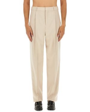 Saint Laurent High-Waisted Trousers - Natural