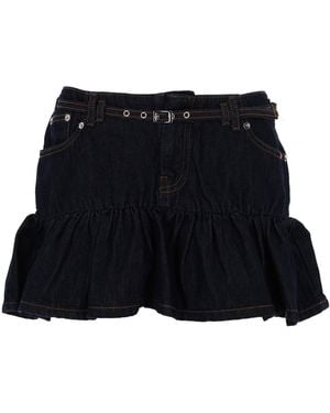 AMISH Denim Miniskirt With Belt - Black