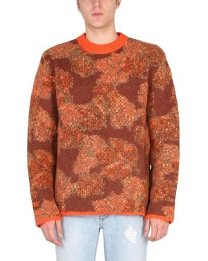 ERL Textured Knit Jumper - Orange
