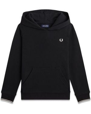 Fred Perry Tipped Hooded Sweatshirt - Black