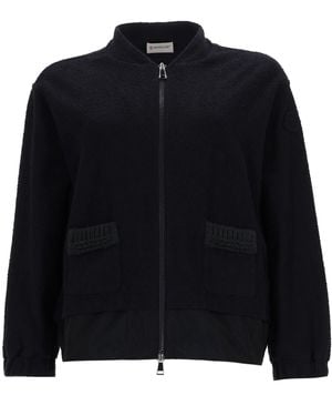 Moncler Cardigan Con Zip - Black