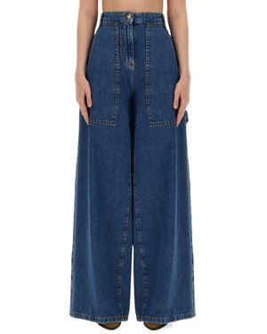 Etro Wide Leg Cotton Jeans - Blue