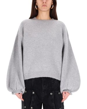 ROTATE BIRGER CHRISTENSEN Light Jumper With Balloon Sleeves - Grey