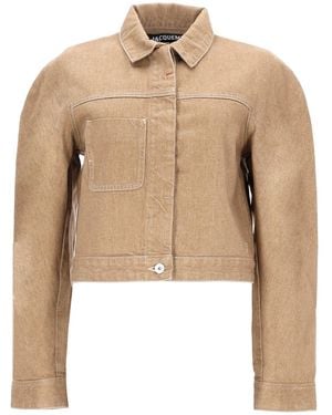 Jacquemus Cropped Cotton Shirt Jacket - Natural