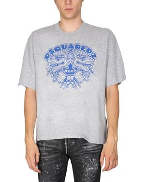 DSquared² Dragon Bros Football T-Shirt - Blue