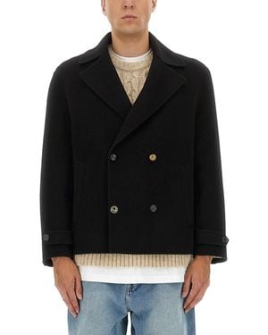 Moschino Double-Breasted Wool Jacket - Black