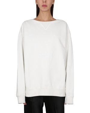Maison Margiela Logo Embroidery Sweatshirt - White