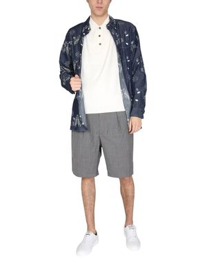 Engineered Garments Bird" Embroidery Shirt - Blue