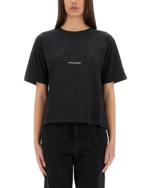 Saint Laurent Cotton T-Shirts And Polos - Black