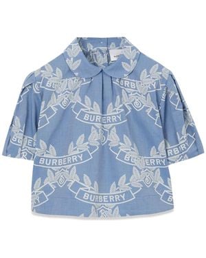 Burberry Puff Sleeves Polo Ada - Blue