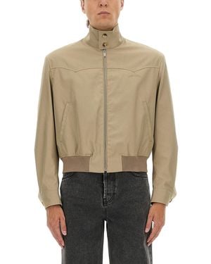 McQueen Cropped Harrington Jacket - Natural