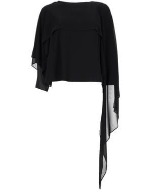 MM6 by Maison Margiela Top Con Drappo Asimmetrico - Black
