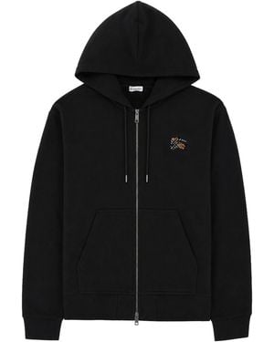 Burberry Felpa Con Cappuccio E Zip - Black