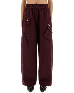 Ganni Twill Pants - Red