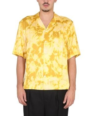 Dries Van Noten Floral Print Button-Up Shirt With Field Collar - Yellow