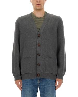 Golden Goose Cotton V-Necked Cardigan - Grey