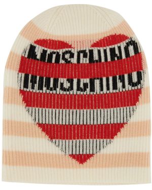 Moschino Wool Cap With Logo - Red