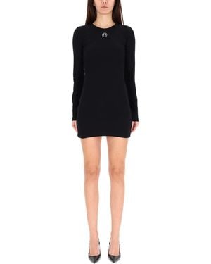 Marine Serre Mini Dress With Logo - Black