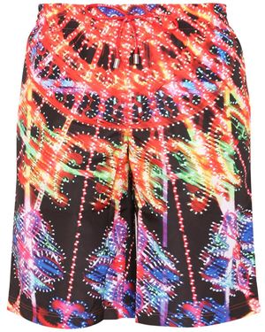 Dolce & Gabbana COSTUME DA BAGNO LUNGO CON STAMPA LUMINARIE - Rosso