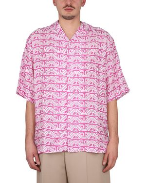 Gcds Monogram Waved Shirt - Pink