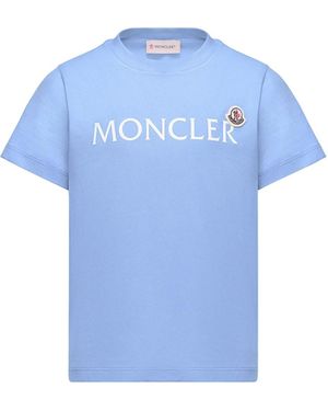 Moncler T-Shirt With Logo - Blue