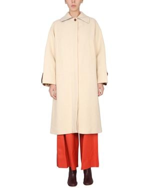 Alysi Traditional Virgin Wool Coat - White