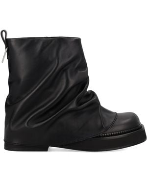 The Attico Leather Ankle Boots Mini Robin - Black